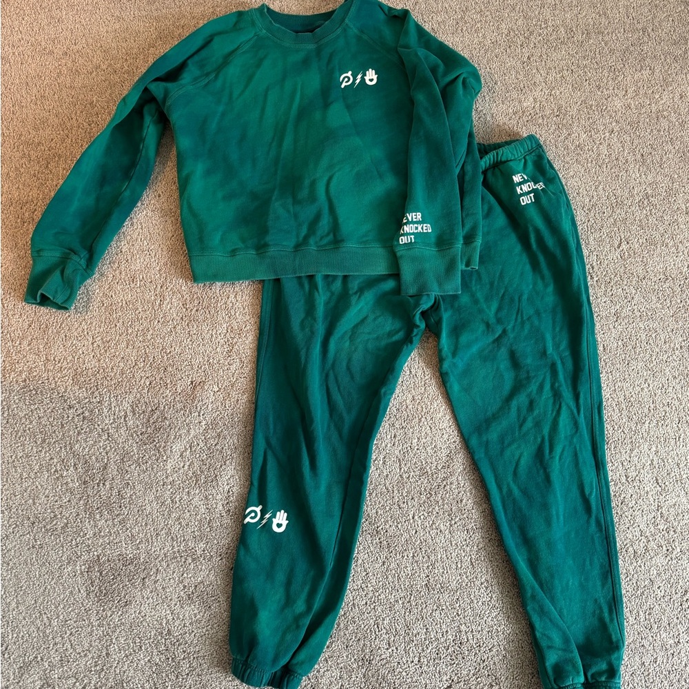 Spiritual Gangster x Peloton Kendall Toole sweatshirt and sweatpants set